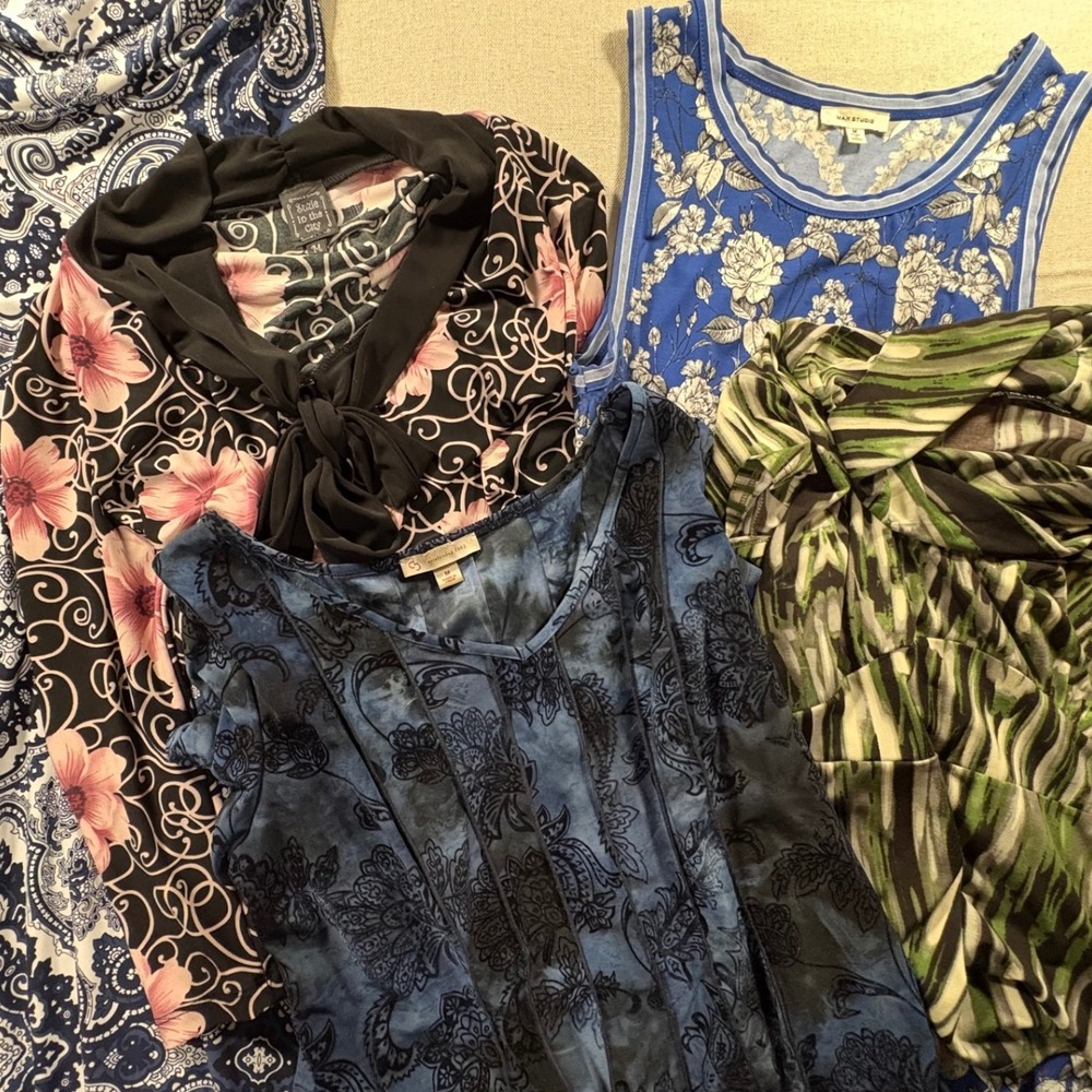 Womens 5pc Clothing Lot Mixed Brands Floral Paisley Maxi Dresses Blouses Size M